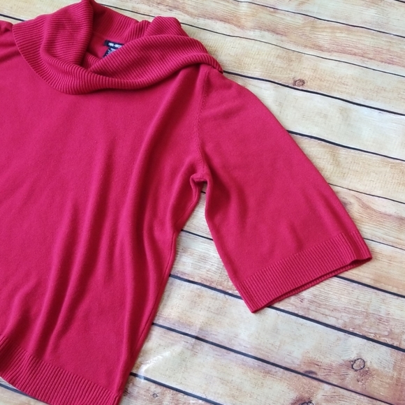 Red Cowl Neck Sweater,  3X - Picture 5 of 7